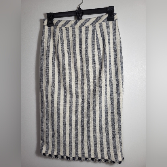 Banana Republic blue & white stripe pencil skirt, women's 0  #2398 - Picture 8 of 8
